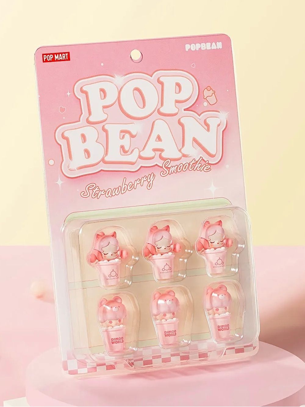 NWT Pop Mart Pop Bean Strawberry Smoothie Series 6-Pack
